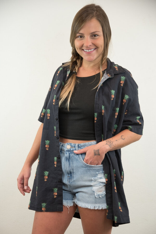 pineapple camisa feminina